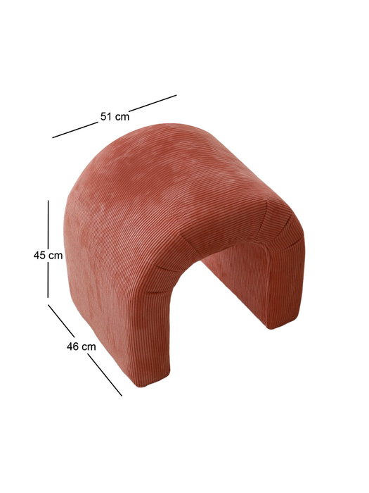 Atelier Del Sofa Puf de Terciopelo Coral